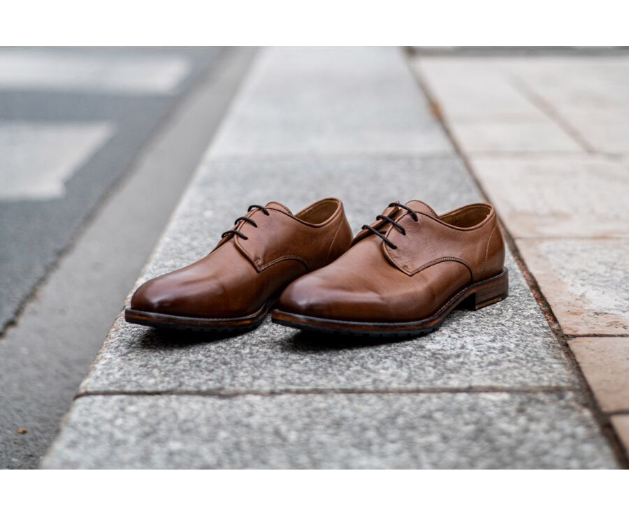 Derby homme Noisette patiné - EASTLING PATIN