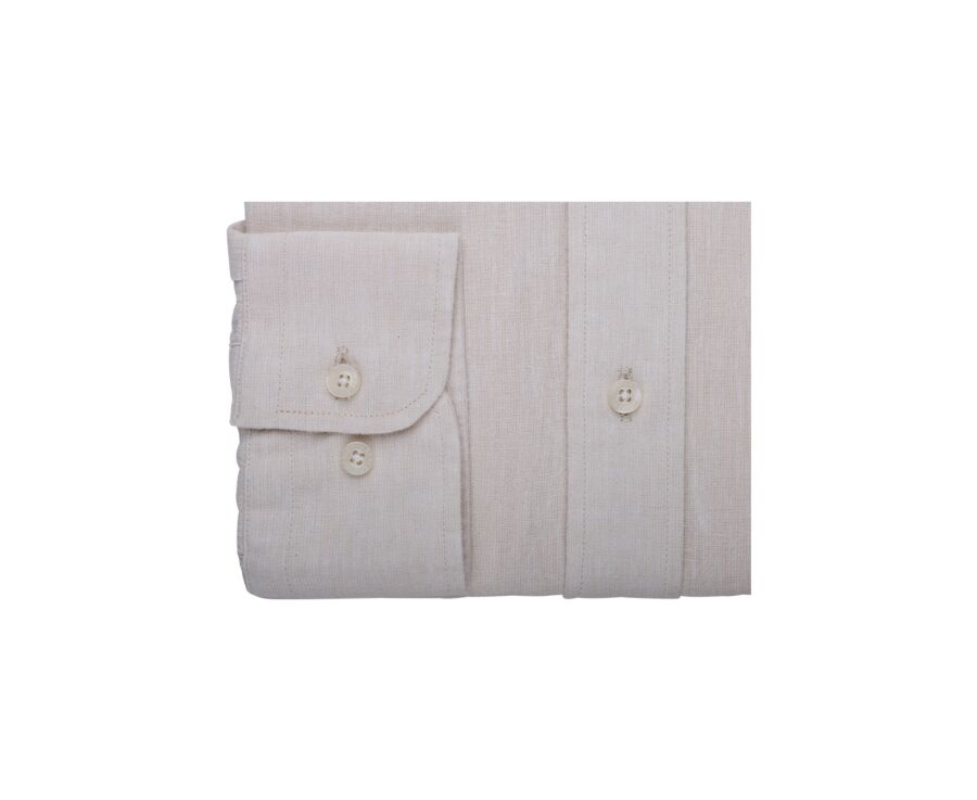 Chemise manches longues coton et lin Chambray Ecru - COLTEN