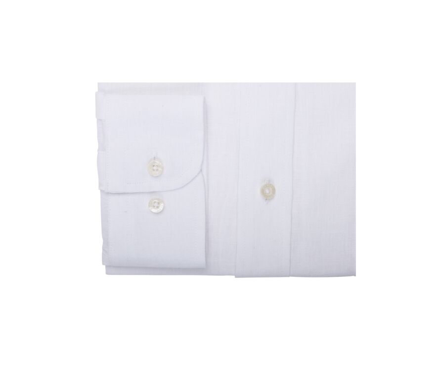Chemise coton/lin Chambray Blanc  - COLTEN