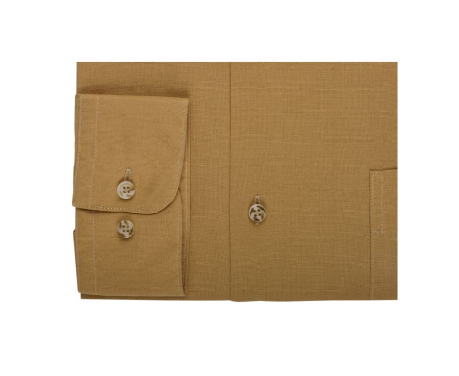 Chemise coton lin Caramel - Poche poitrine - SYLBERT