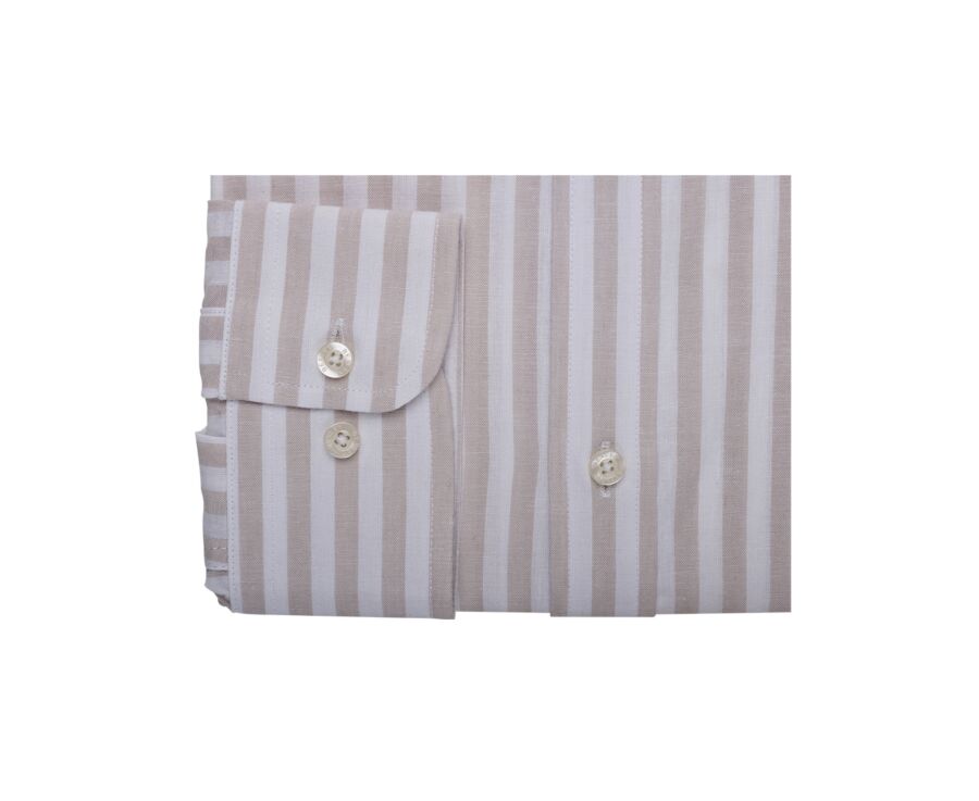Chemise à rayures Beige Clair et Blanc  - SIMONIN