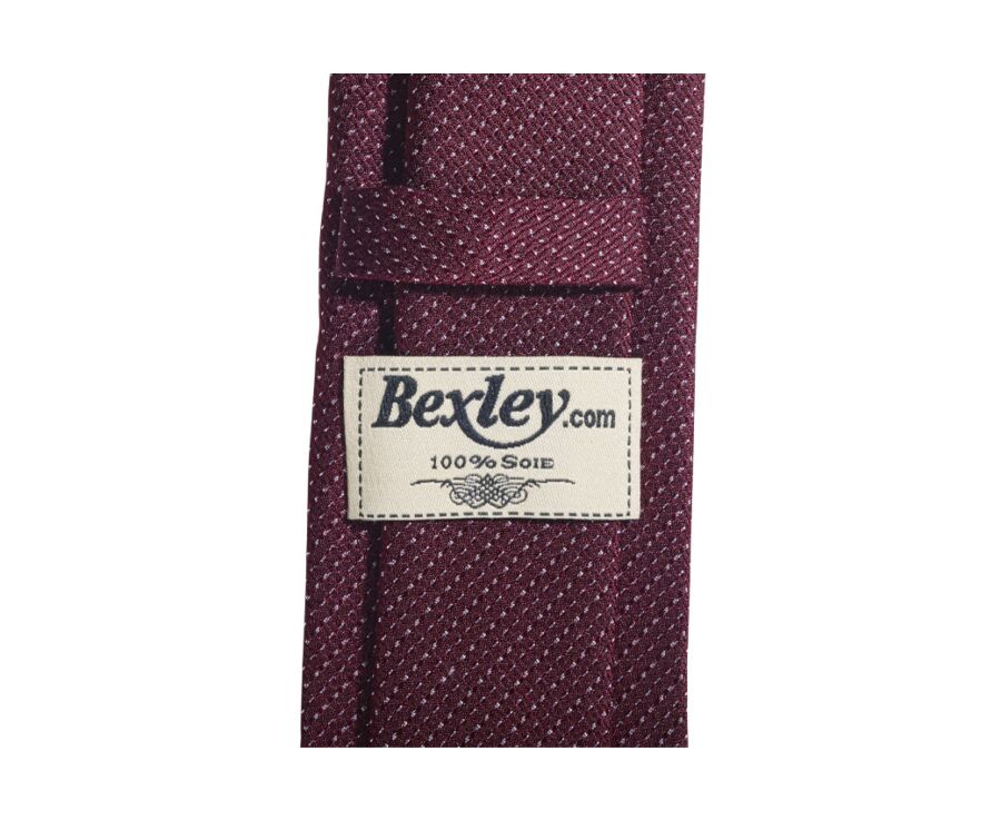 Cravate homme soie Bordeaux et Blanc