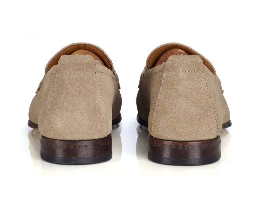 Mocassin homme beige foncé en velours - CEVIO
