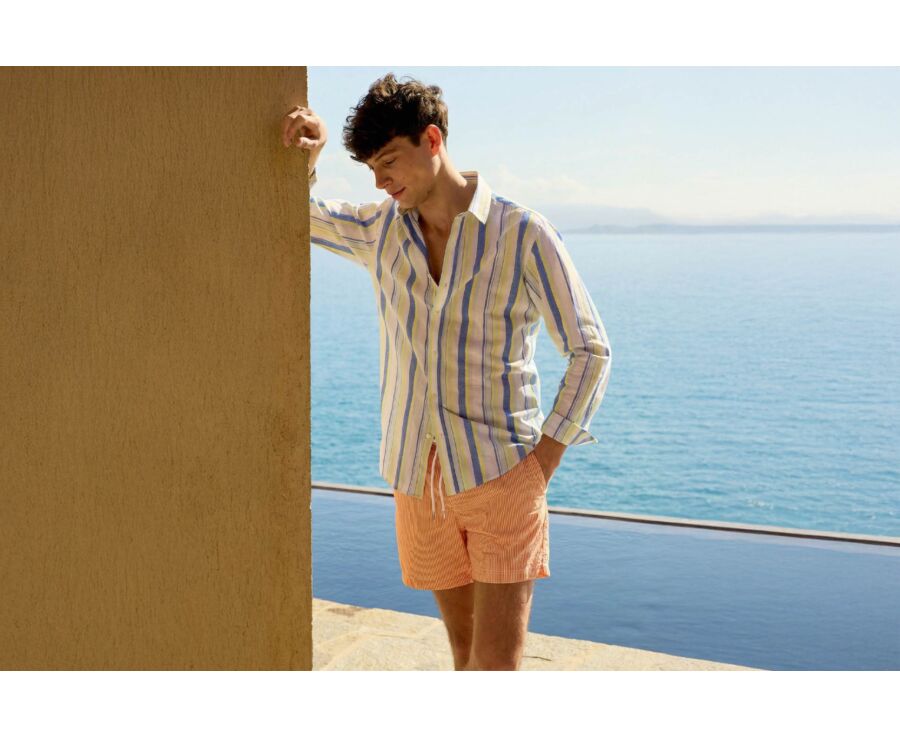 Short de bain homme rayé Orange - BRENTAN