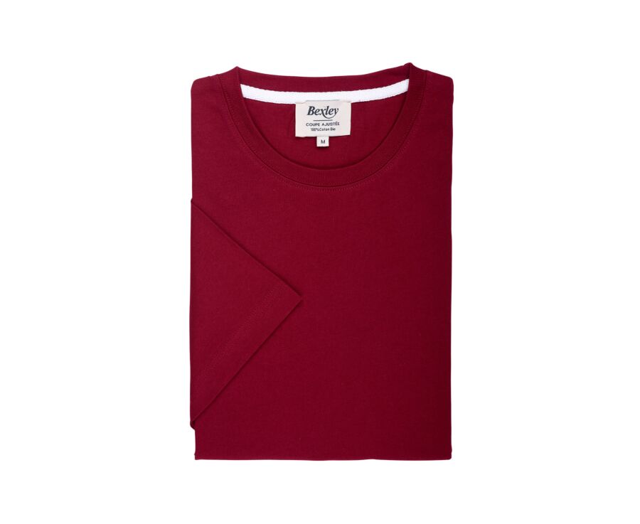 Tee-shirt coton bio uni Bordeaux - EDGAR III
