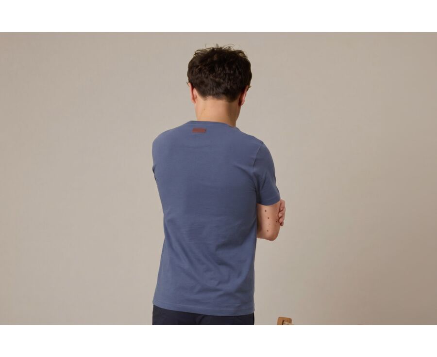Tee-shirt coton bio uni Bleu Gris - EDGAR III
