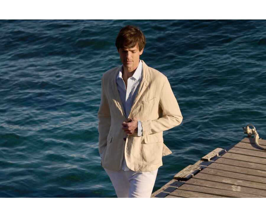 Blazer lin homme Beige Clair - LUBIN