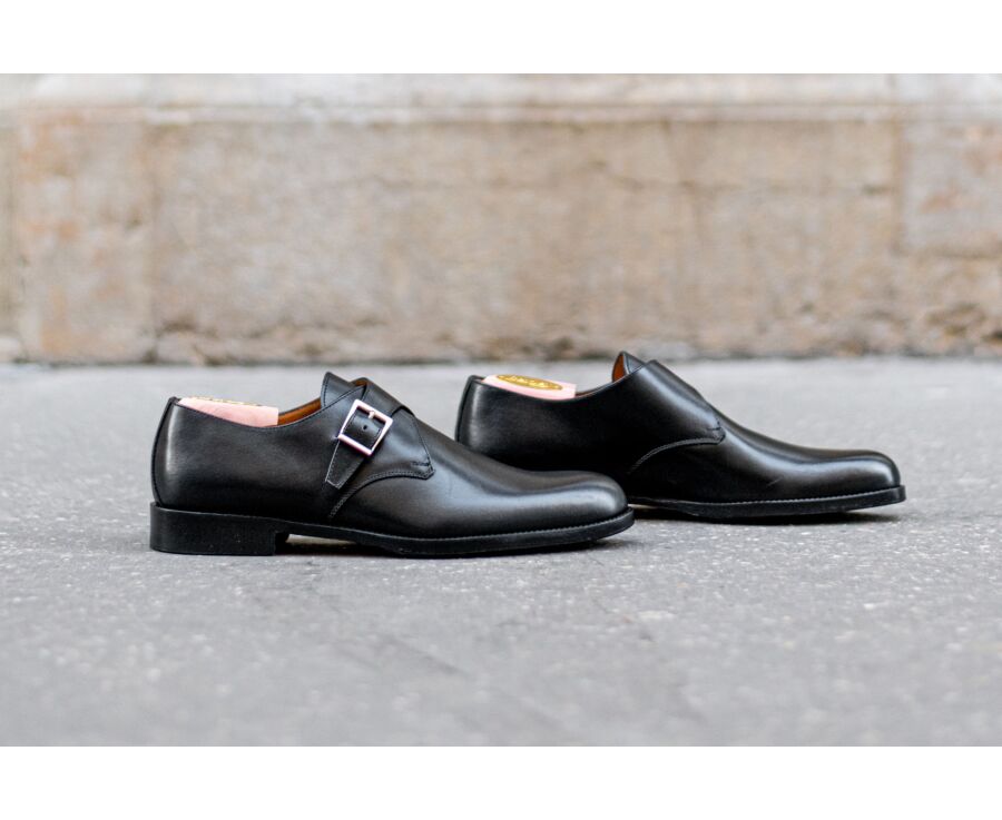 Chaussures cuir homme avec boucle Noir - BLOOMINGDALE SILVER PATIN