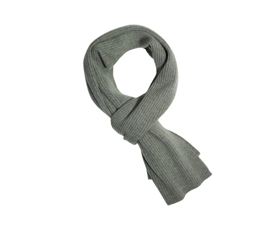 Écharpe homme kaki clair chiné en lambswool