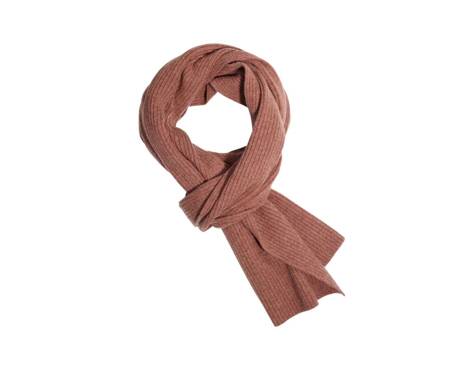 Écharpe homme rouille chiné en lambswool