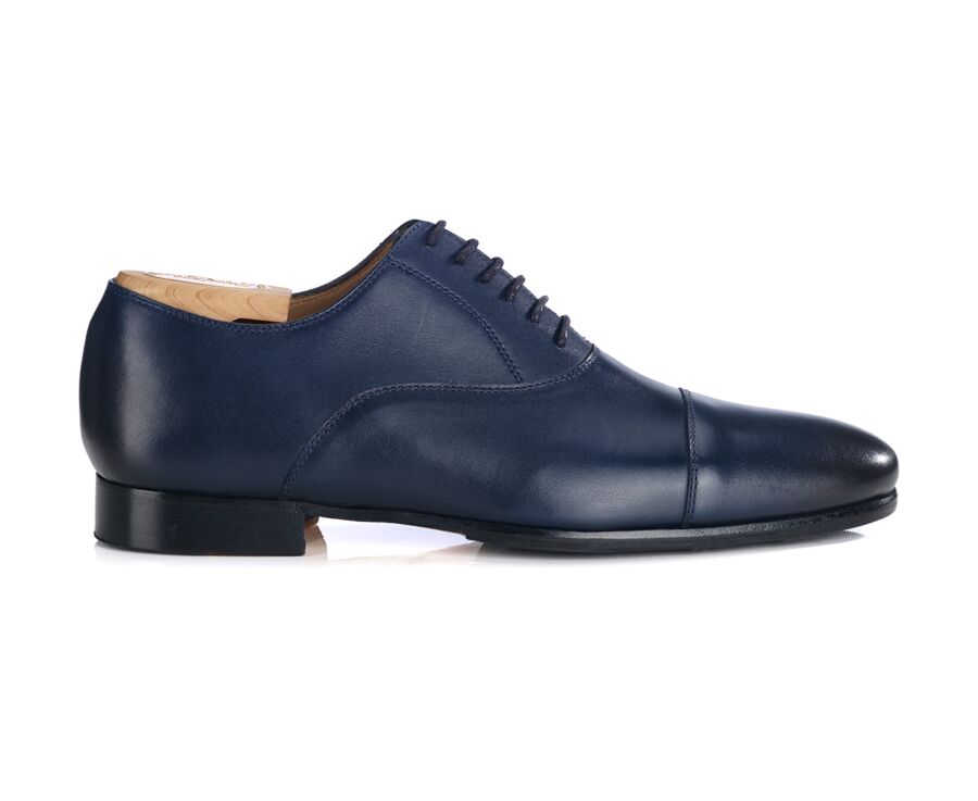 Richelieu homme Marine - semelle cuir avec patin - LENNOX PATIN