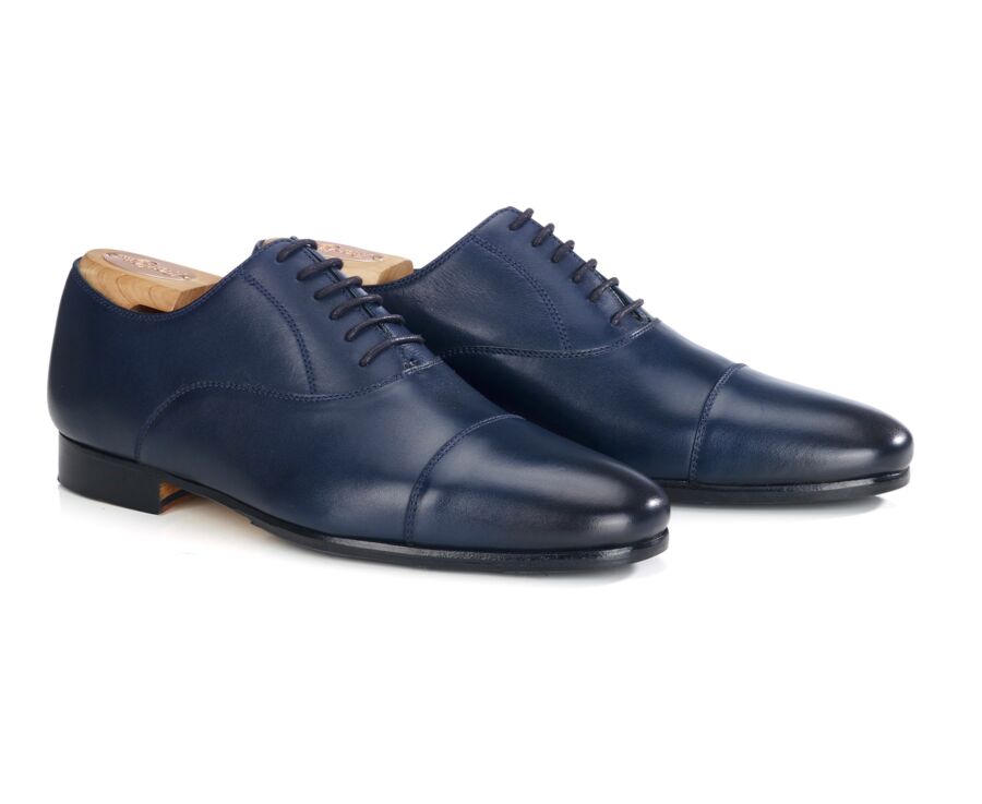Richelieu homme Marine - semelle cuir avec patin - LENNOX PATIN