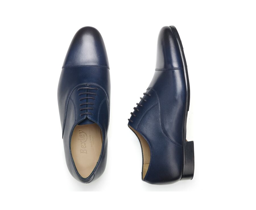 Richelieu homme Marine - semelle cuir avec patin - LENNOX PATIN