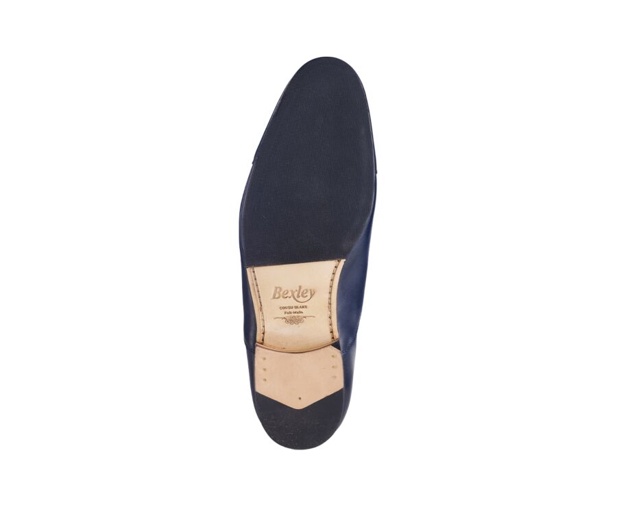 Richelieu homme Marine - semelle cuir avec patin - LENNOX PATIN