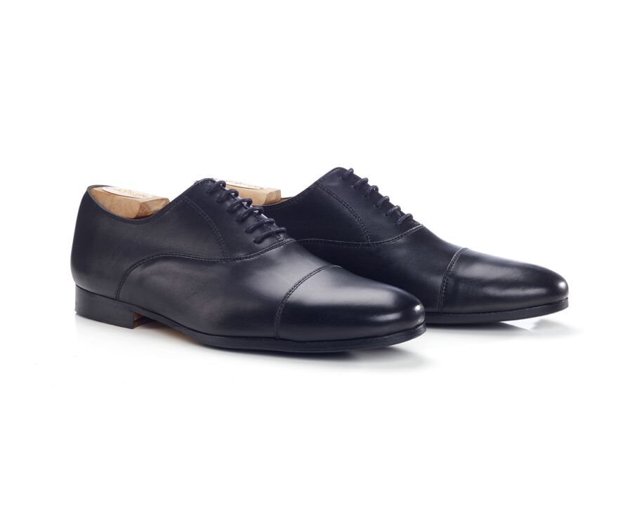 Richelieu homme Noir - semelle cuir avec patin - LENNOX PATIN