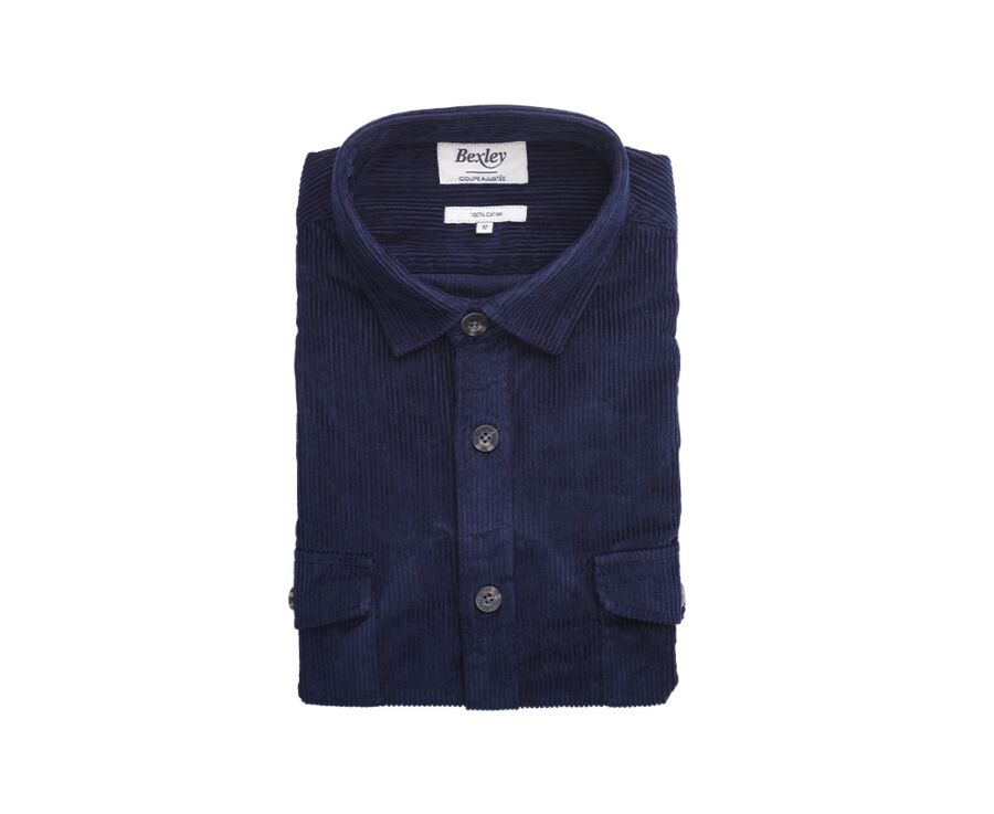 Surchemise en velours Navy - VICTORIN