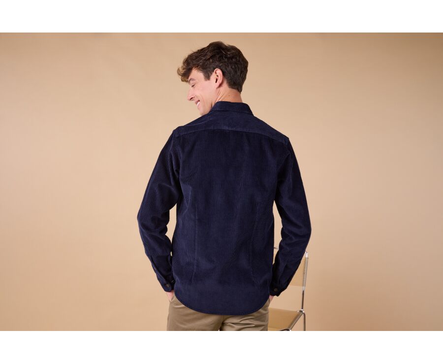 Surchemise en velours Navy - VICTORIN