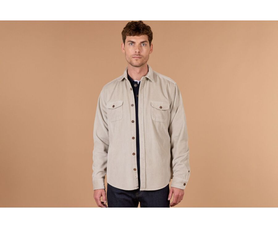 Surchemise en velours Beige Clair - VICTORIN