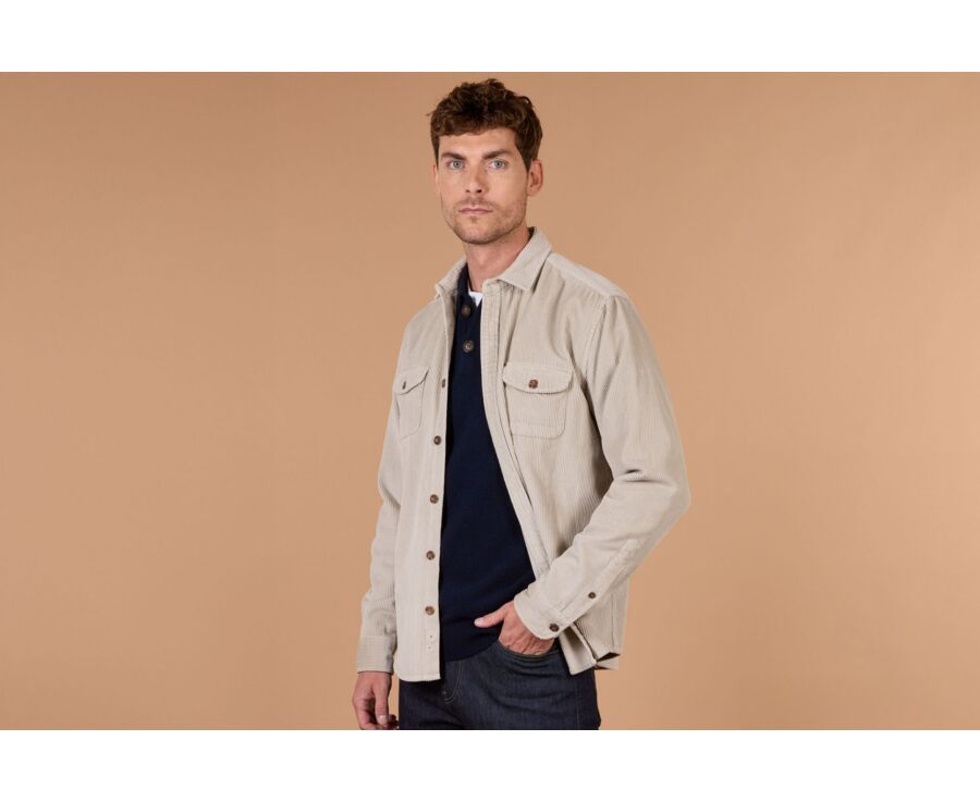 Surchemise en velours Beige Clair - VICTORIN