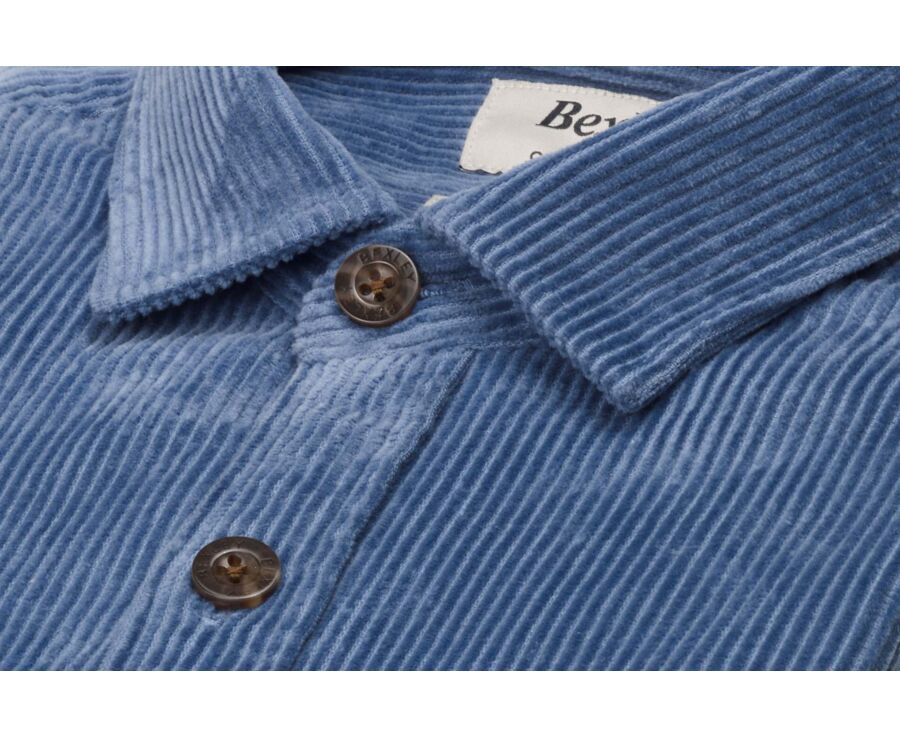 Surchemise homme bleu acier en velours côtelé - VICTORIN