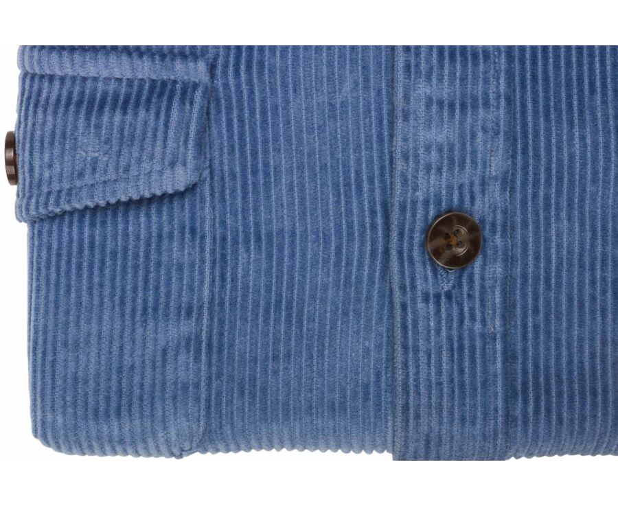 Surchemise homme bleu acier en velours côtelé - VICTORIN