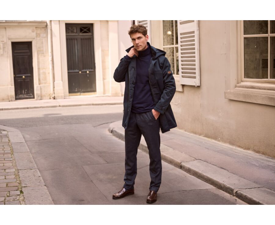 Trench matelassé homme Navy foncé  - AURESTILDE