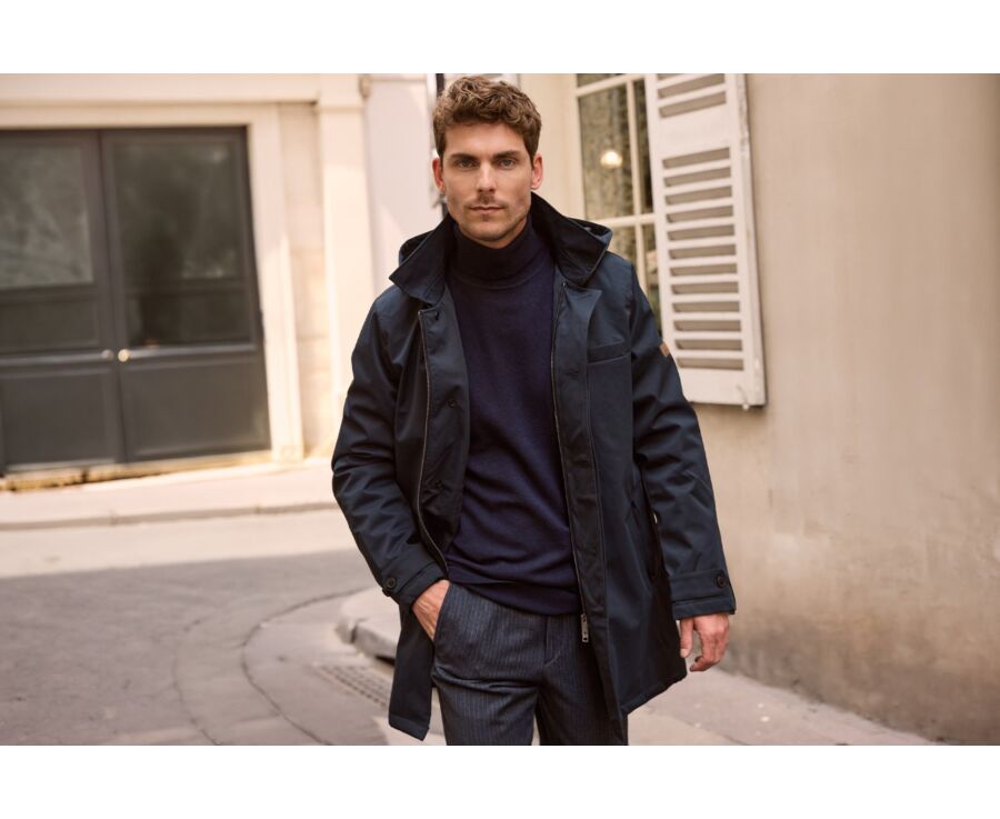 Trench matelassé homme Navy foncé  - AURESTILDE