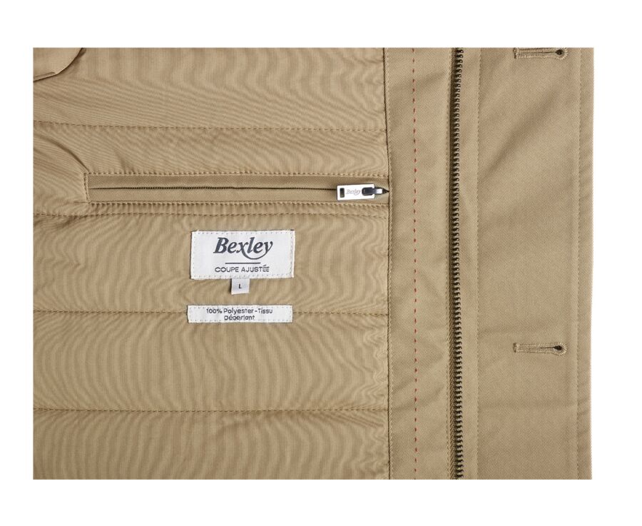Trench matelassé homme Beige Foncé  - AURESTILDE