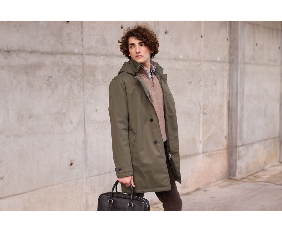 Trench matelassé homme Vert foncé  - AURESTILDE