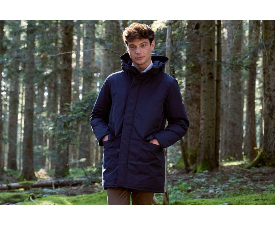 Parka hiver homme doublée plumes Navy Foncé - SOREN III
