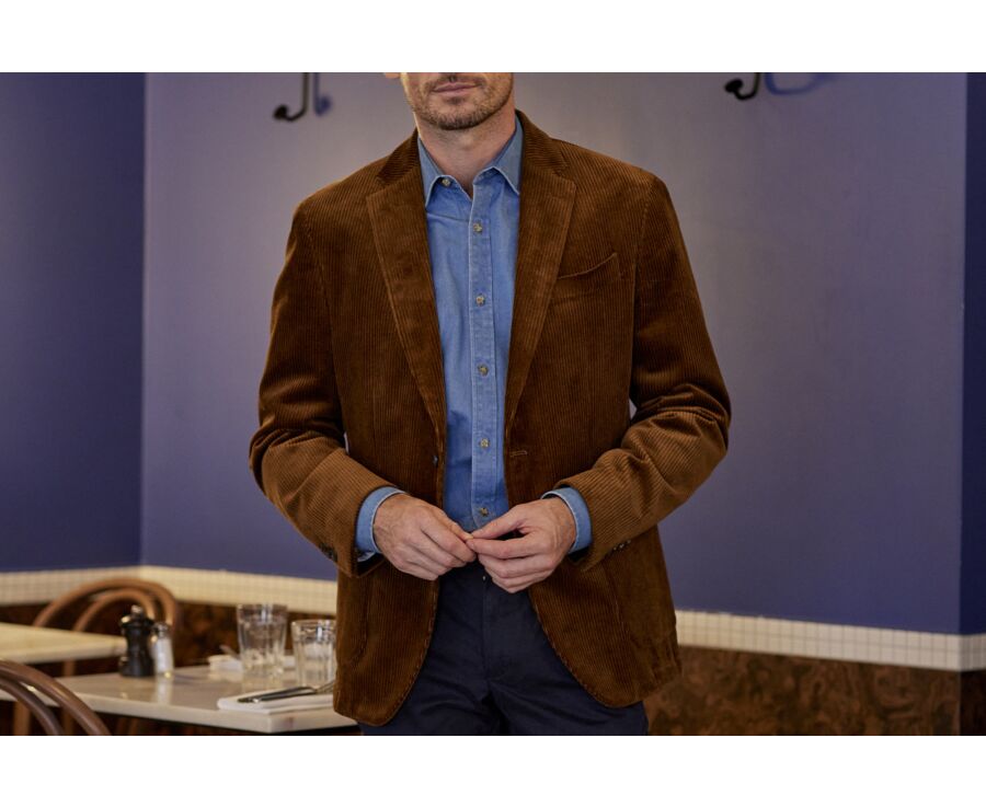 Blazer velours homme Chamois - LÉANDRUS