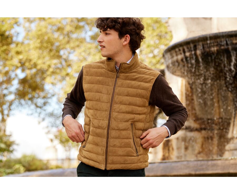 Blouson en cuir sans manches Chamois homme - NIKLAS