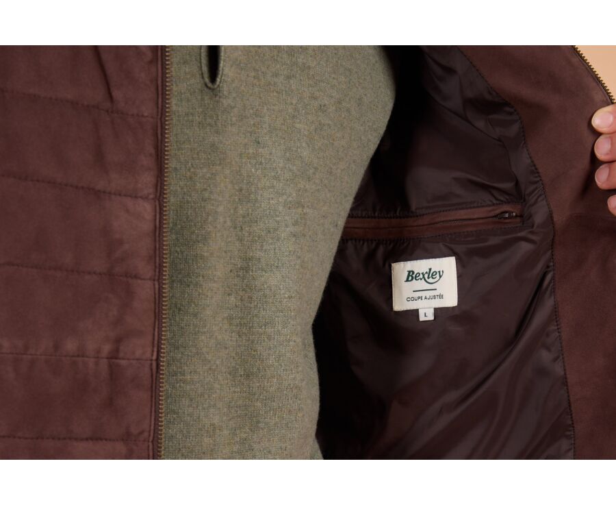 Doudoune homme sans manche en velours chocolat - NIKLAS