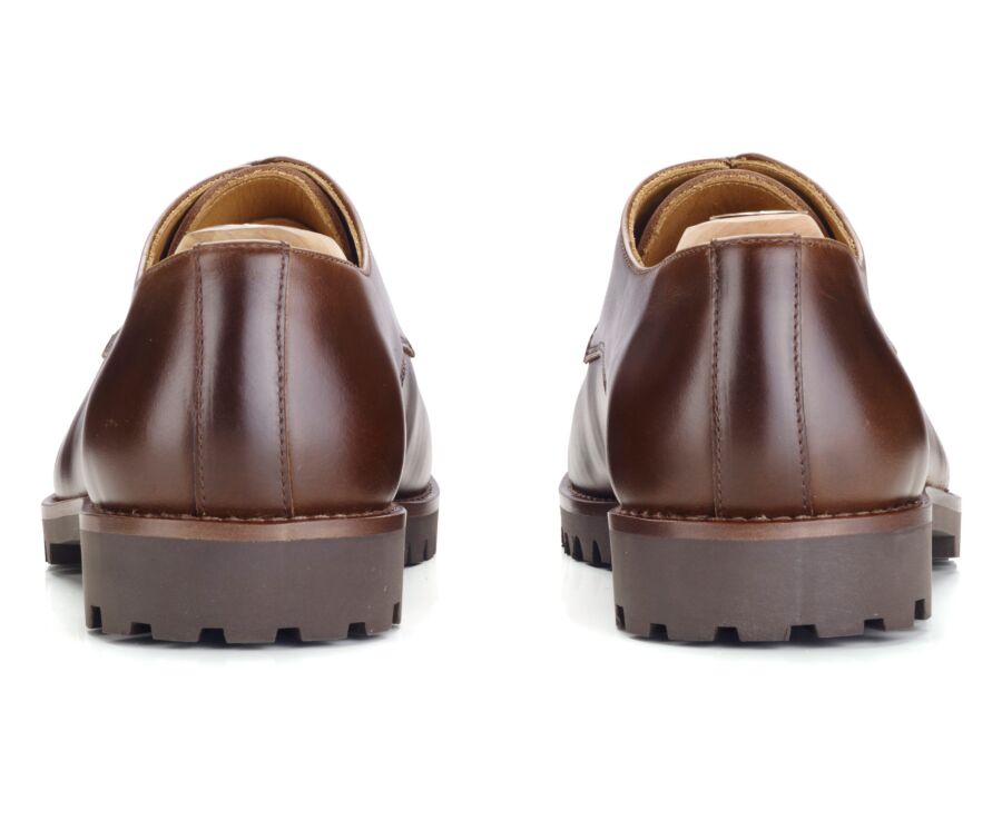 Derbies homme Chocolat semelle gomme crantée - BUSHEY GOMME