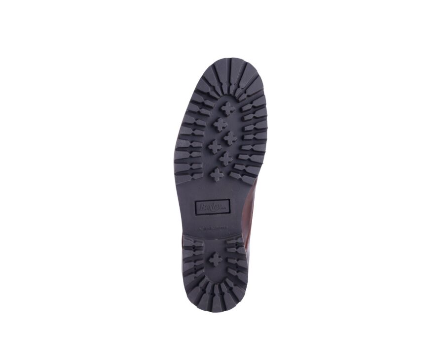 Derbies homme Chocolat semelle gomme crantée - BUSHEY GOMME