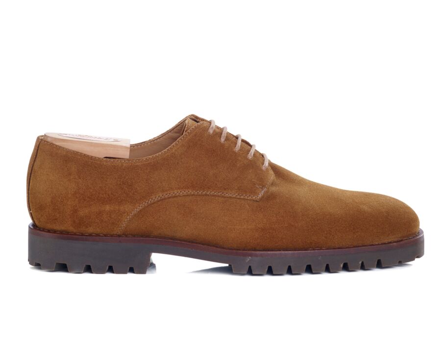 Derbies homme Velours Chamois semelle gomme crantée - BUSHEY GOMME