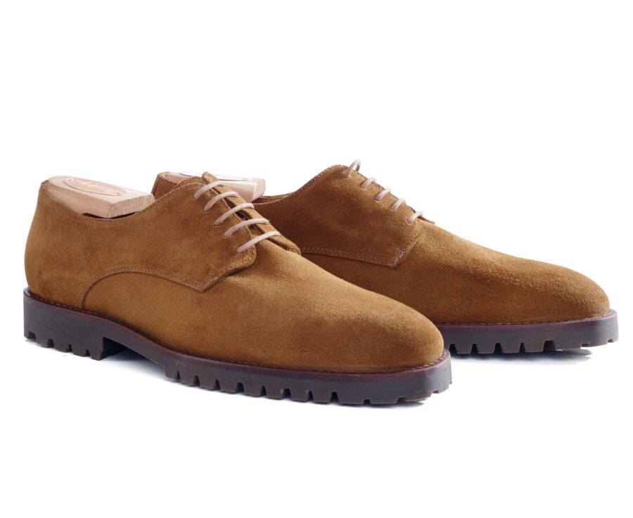 Derbies homme Velours Chamois semelle gomme crantée - BUSHEY GOMME