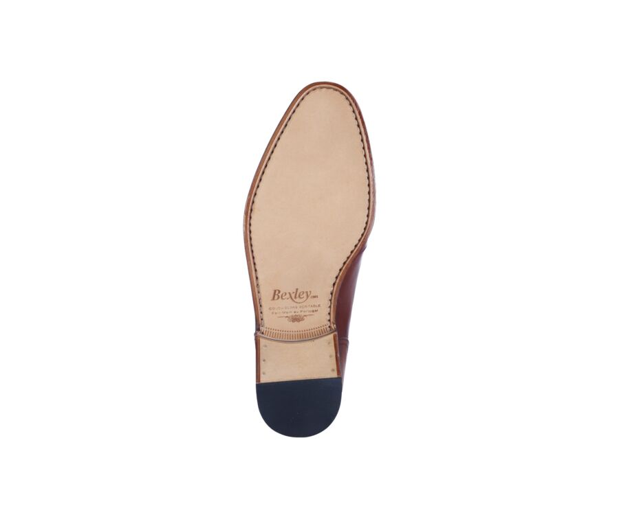 Derbies Cognac patiné homme semelle cuir - STOCKWOOD