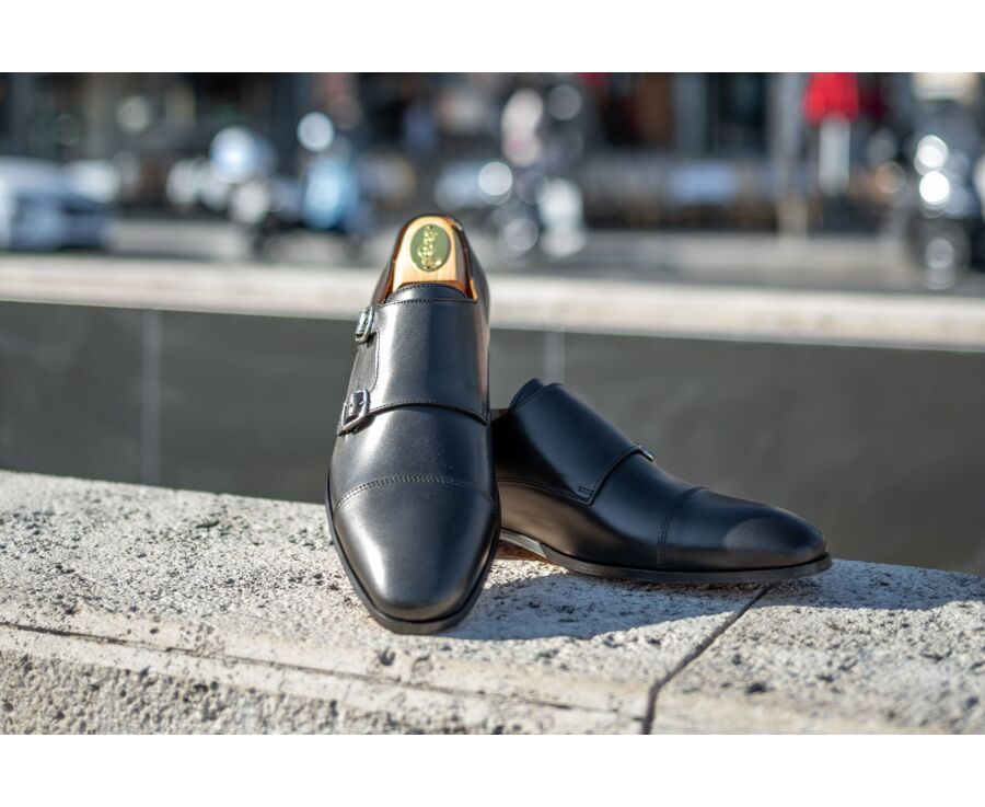 Chaussures homme double boucle Noir - CHEDINGTON