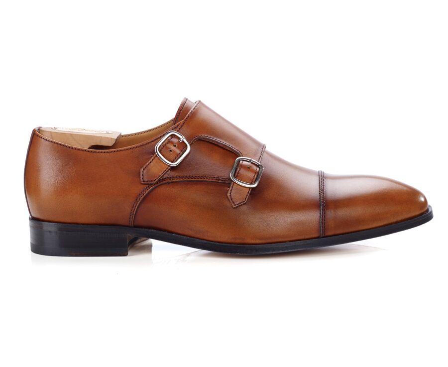 Chaussures homme double boucle Gold Patiné - CHEDINGTON