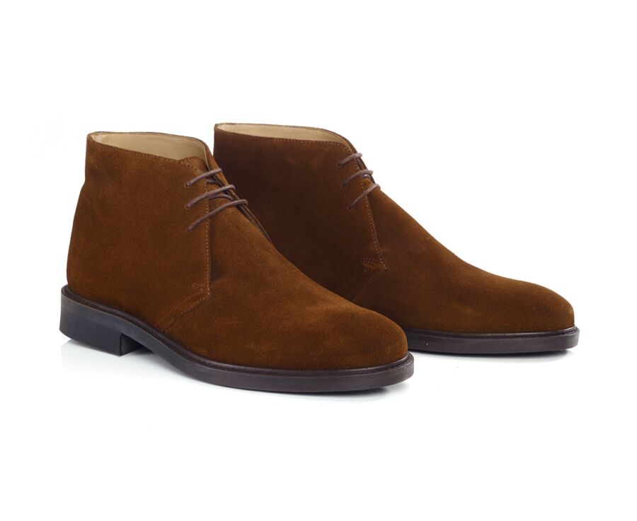 Low boots homme Velours Havane - GREENWICH GOMME CITY II