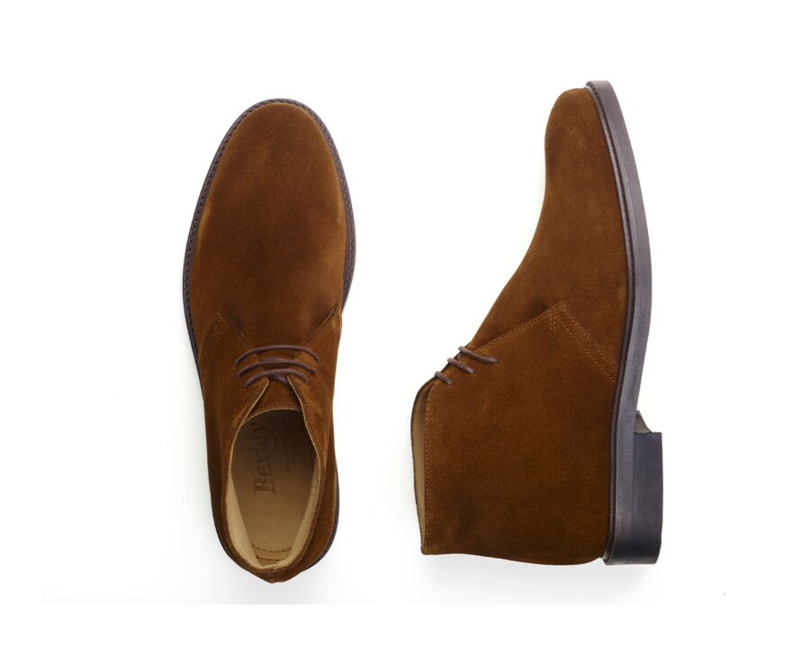 Low boots homme Velours Havane - GREENWICH GOMME CITY II