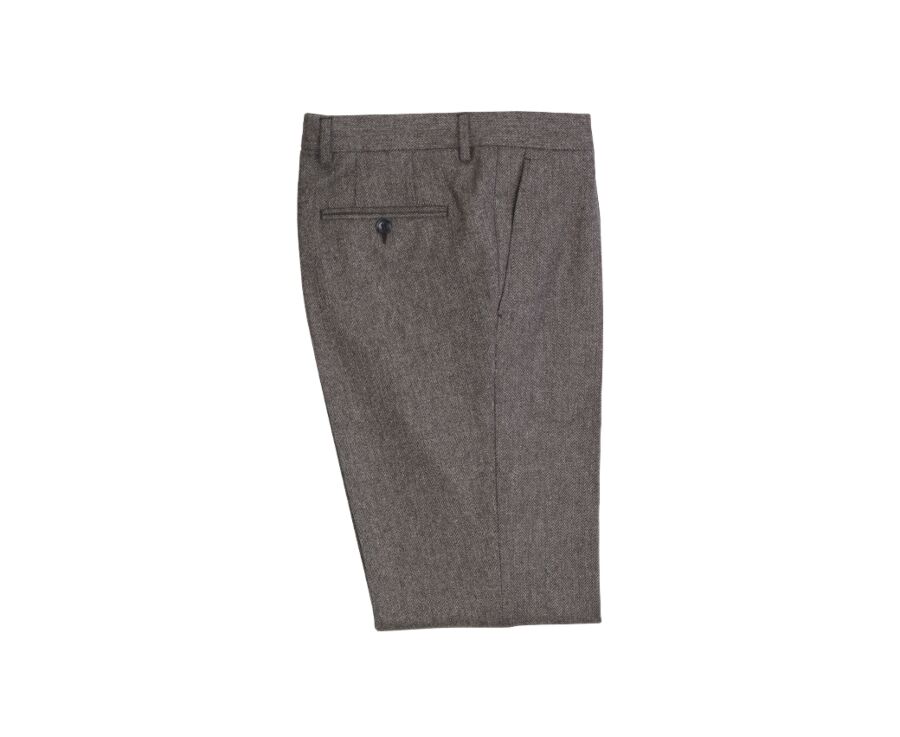 Pantalon habillé homme Chevron Taupe foncé - Lelian