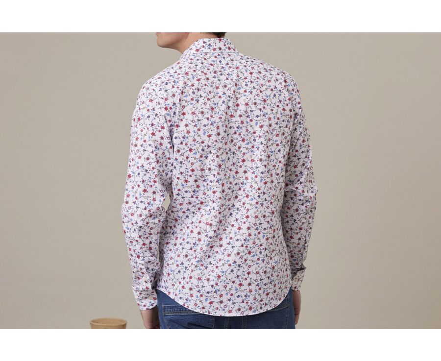 Chemise imprimée bleu rouge et beige - RODÉRIC