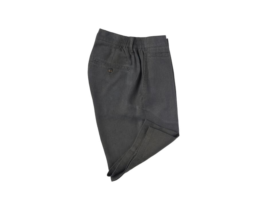 Bermuda lin Olive foncé - BORYS