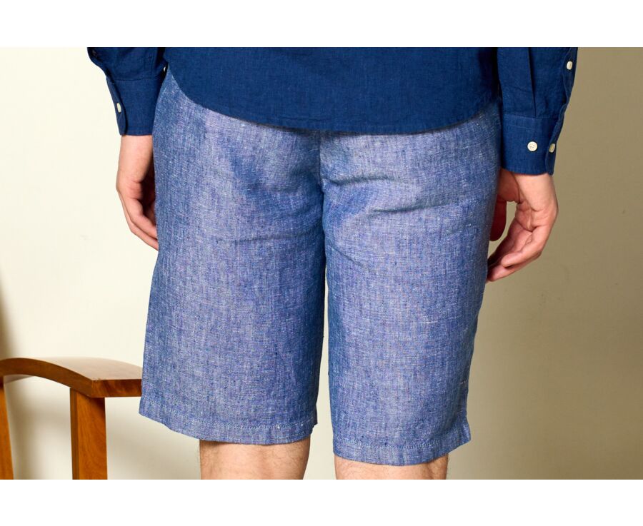 Bermuda lin Chambray Bleu - BORYS