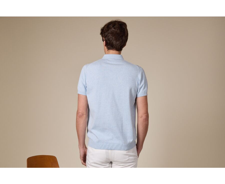 Polo homme Bleu Ciel Chiné - BRAIDEN
