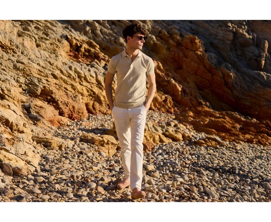 Polo habillé homme Beige Chiné - BRAIDEN