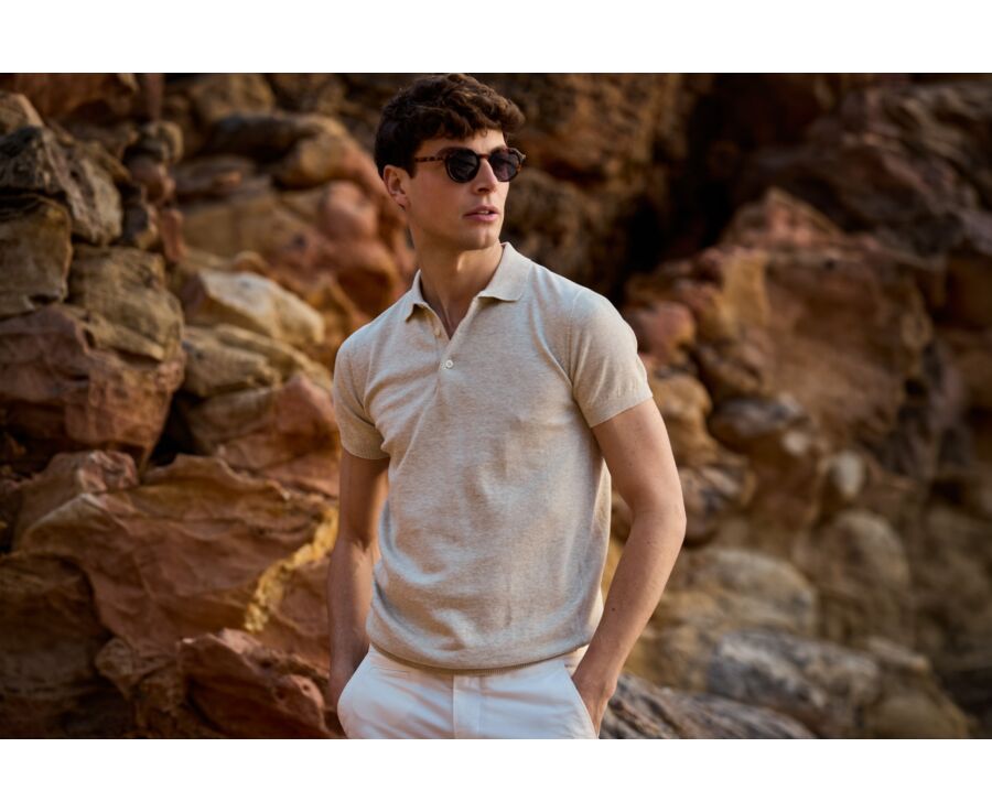 Polo habillé homme Beige Chiné - BRAIDEN