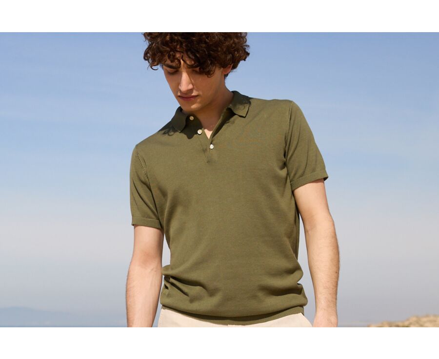 Polo homme Vert Kaki - BRAIDEN